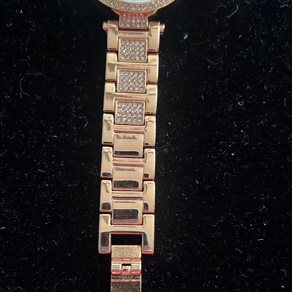 Rose Gold Watch with Crystal Accents - Picture 4 of 7